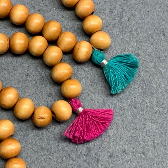 Wooden Beaded Bracelet Lot of 3 Multicolor Cross Tassels BoHo Hippie Religious - Picture 6 of 7